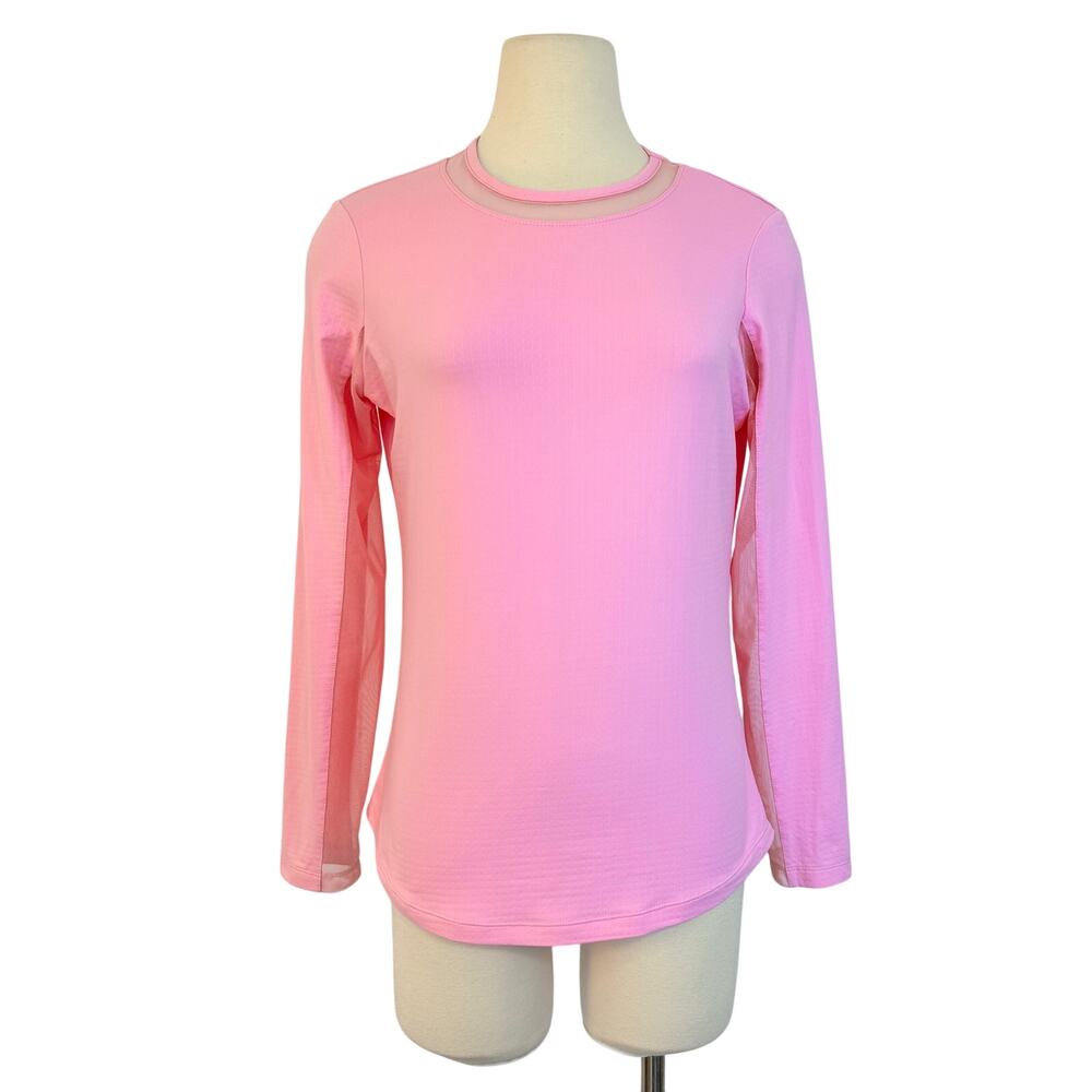 IBKUL Long Sleeve Crewneck Top Pink M Athletic Golf Pickleball Tennis